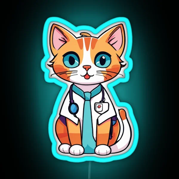 Cat Pet Doctor RGB Neon Sign