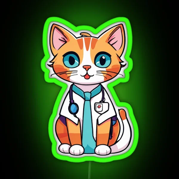 Cat Pet Doctor RGB Neon Sign