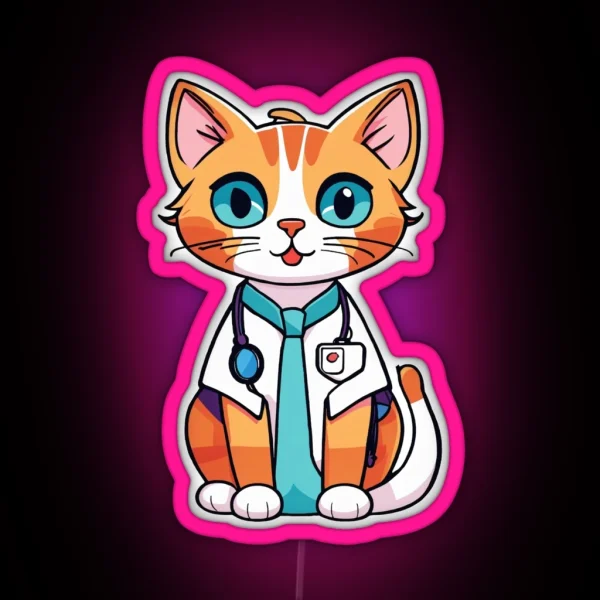 Cat Pet Doctor RGB Neon Sign