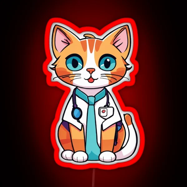 Cat Pet Doctor RGB Neon Sign
