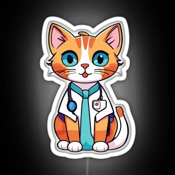 Cat Pet Doctor RGB Neon Sign