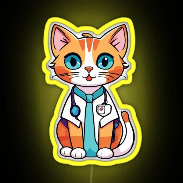 Cat Pet Doctor RGB Neon Sign