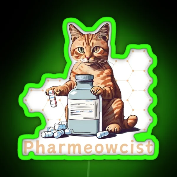 Cat Pharmacist RGB Neon Sign