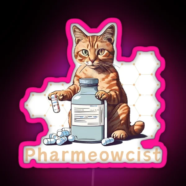Cat Pharmacist RGB Neon Sign
