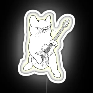 Cat Playing Guitar RGB Neon Sign
