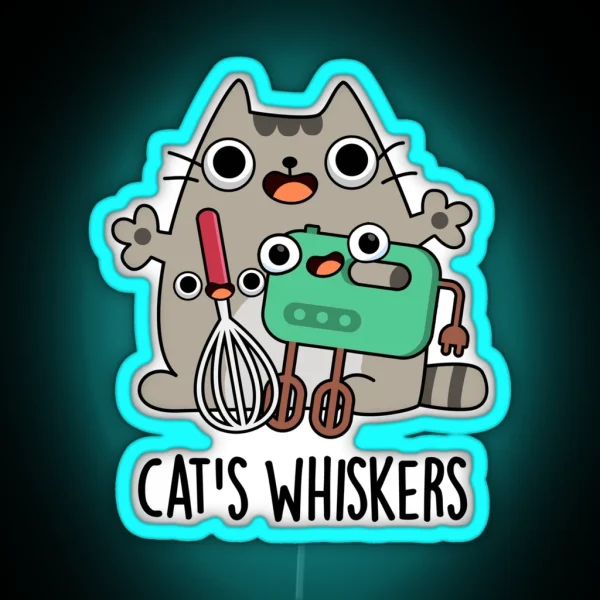 Cat S Whiskers Funny Baking Puns RGB Neon Sign
