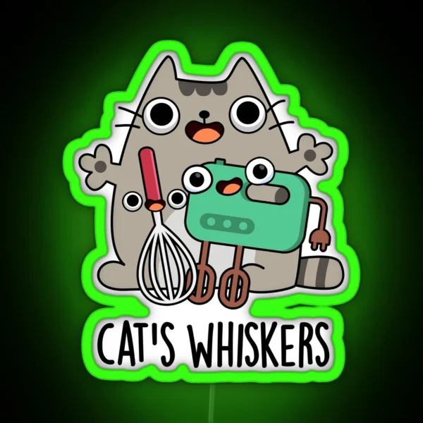 Cat S Whiskers Funny Baking Puns RGB Neon Sign