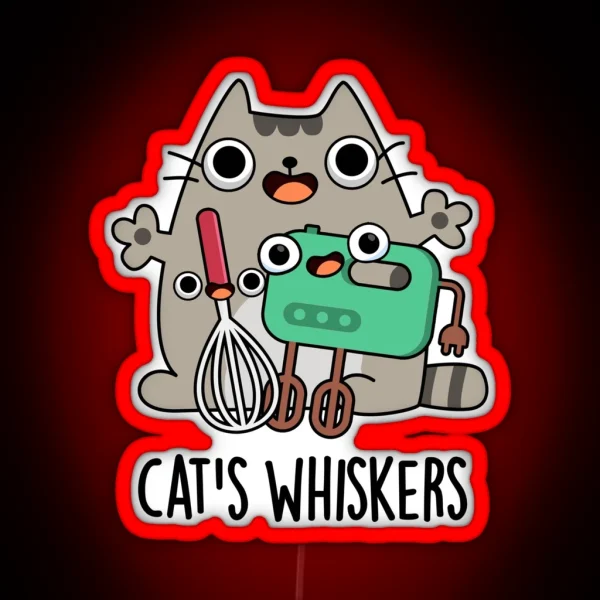 Cat S Whiskers Funny Baking Puns RGB Neon Sign