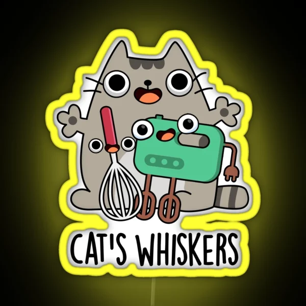 Cat S Whiskers Funny Baking Puns RGB Neon Sign