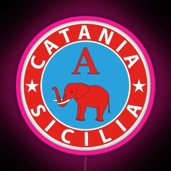 Catania Sicily Sicilia Flag Coat Of Arms RGB Neon Sign