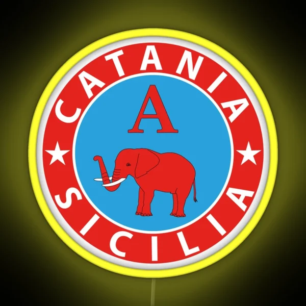 Catania Sicily Sicilia Flag Coat Of Arms RGB Neon Sign