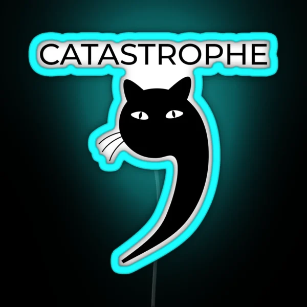 CATASTROPHE Cat Puns Design RGB Neon Sign