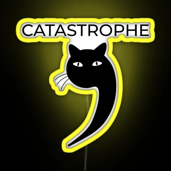 CATASTROPHE Cat Puns Design RGB Neon Sign