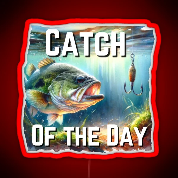 Catch Of The Day Bass Fishing RGB Neon Sign
