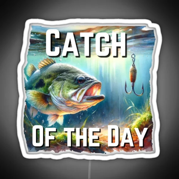 Catch Of The Day Bass Fishing RGB Neon Sign