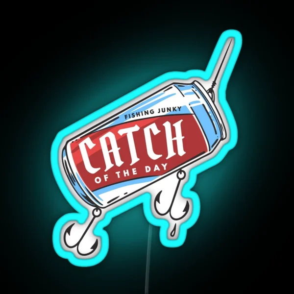 Catch Of The Day Fishing Beer Can RGB Neon Sign