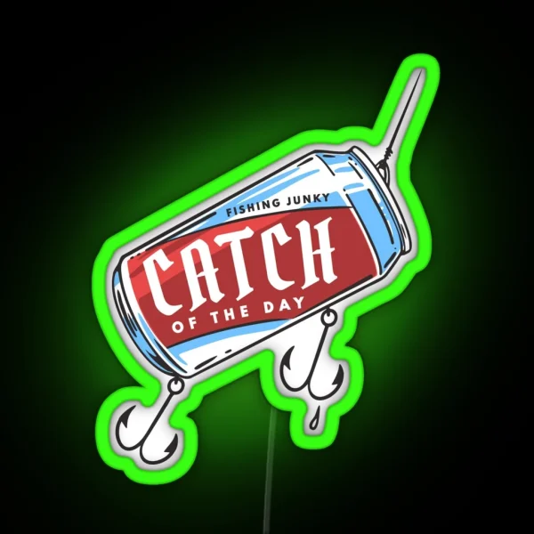 Catch Of The Day Fishing Beer Can RGB Neon Sign