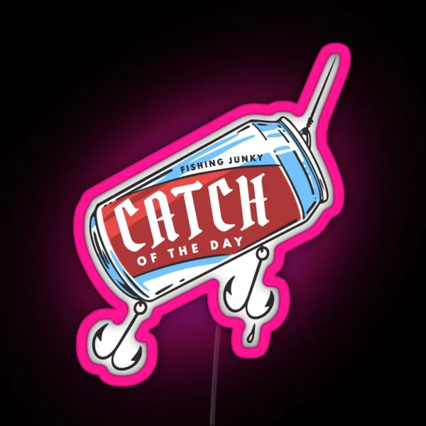 Catch Of The Day Fishing Beer Can RGB Neon Sign