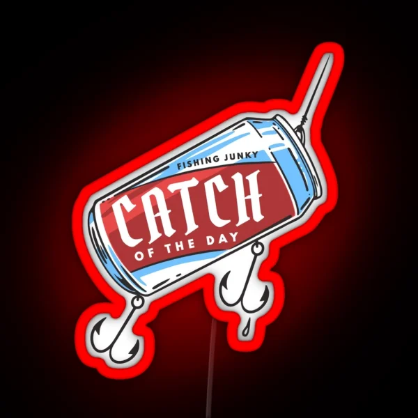 Catch Of The Day Fishing Beer Can RGB Neon Sign