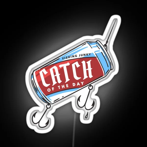 Catch Of The Day Fishing Beer Can RGB Neon Sign