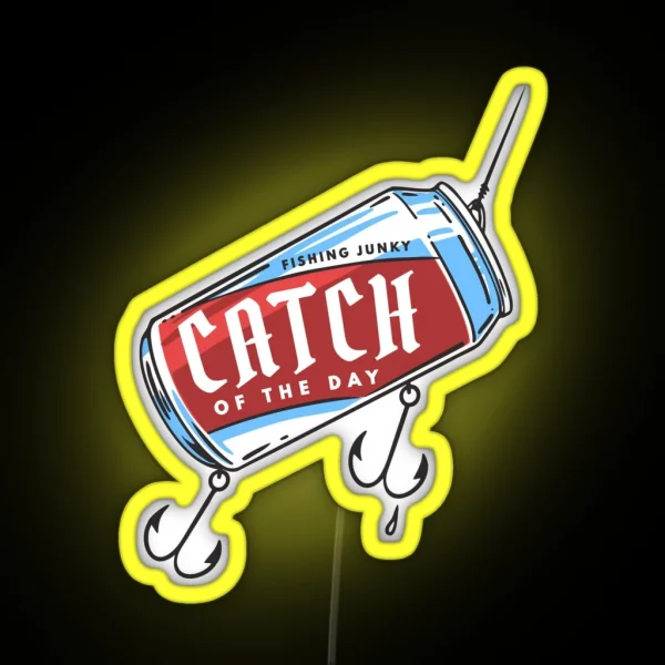 Catch Of The Day Fishing Beer Can RGB Neon Sign