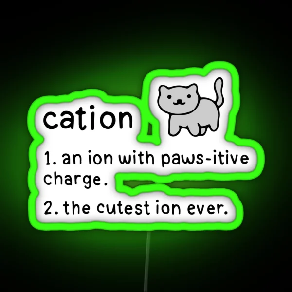 Cation Definition RGB Neon Sign