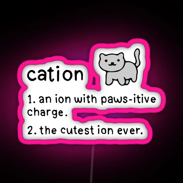 Cation Definition RGB Neon Sign