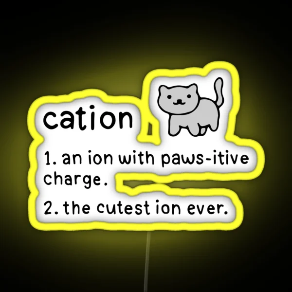 Cation Definition RGB Neon Sign
