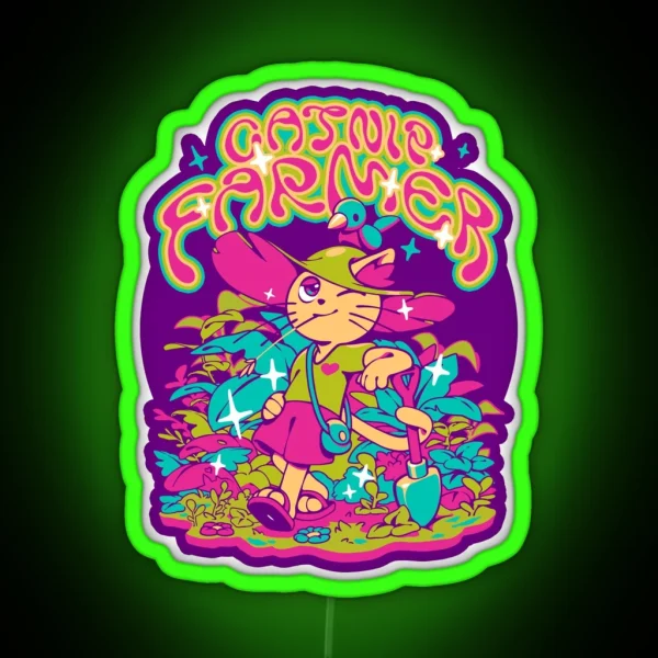 Catnip Farmer RGB Neon Sign