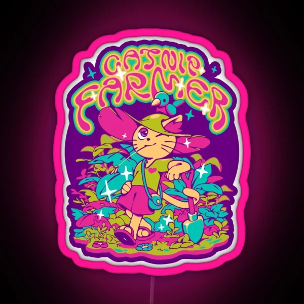 Catnip Farmer RGB Neon Sign