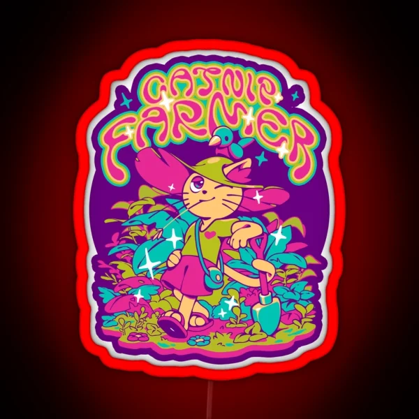 Catnip Farmer RGB Neon Sign
