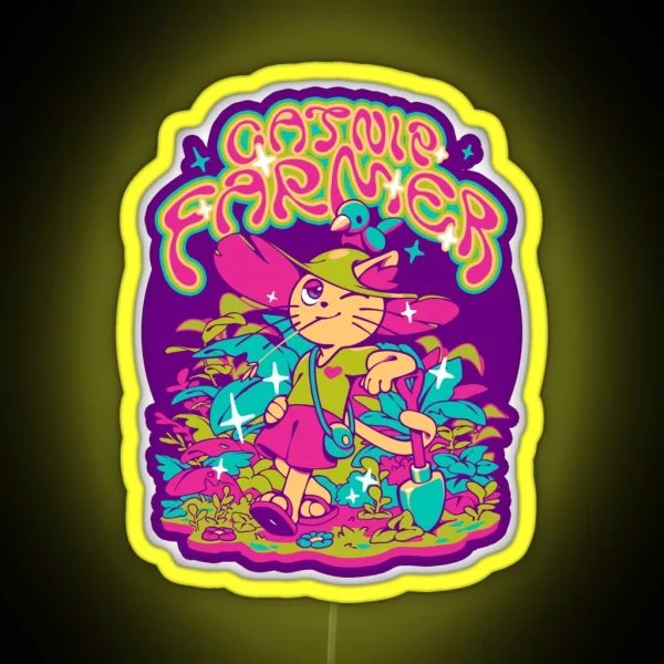 Catnip Farmer RGB Neon Sign