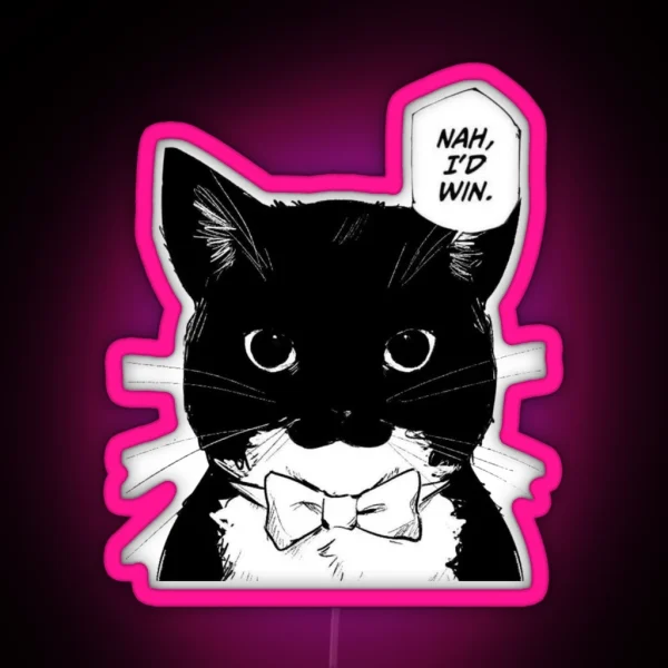 Catoru Gojo Nah I D Win Cat RGB Neon Sign