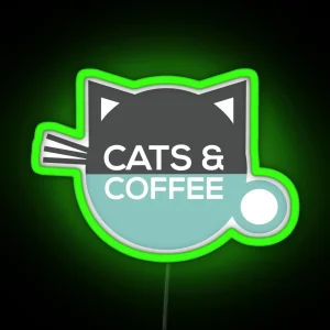 Cats And Coffee RGB Neon Sign