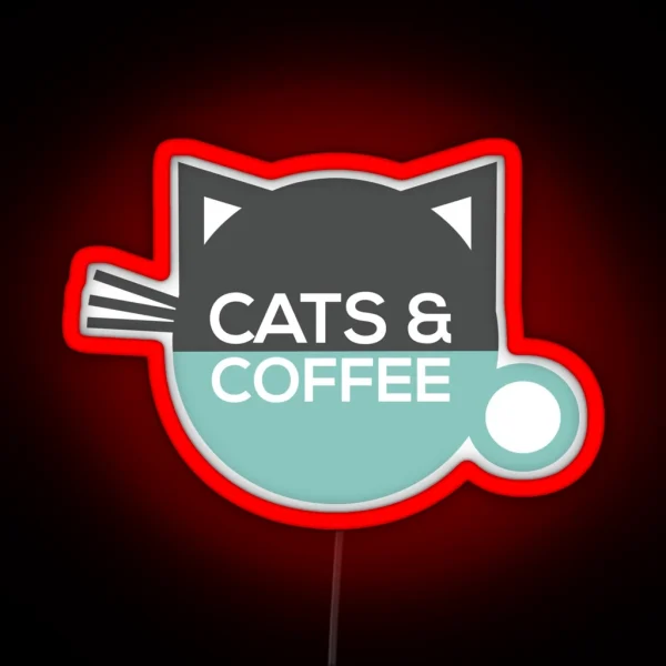 Cats And Coffee RGB Neon Sign