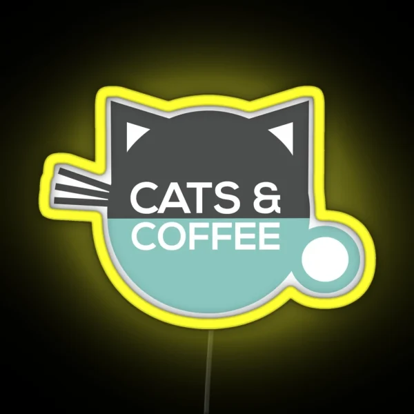 Cats And Coffee RGB Neon Sign