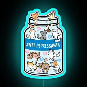 Cats Best Antidepressants RGB Neon Sign
