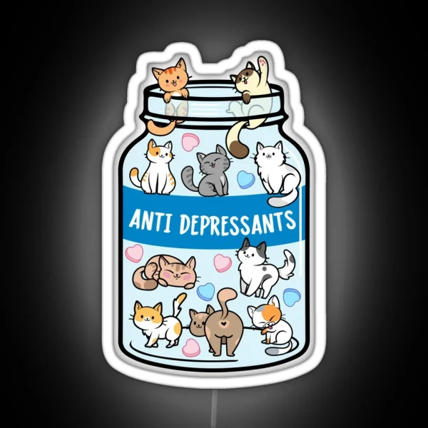 Cats Best Antidepressants RGB Neon Sign