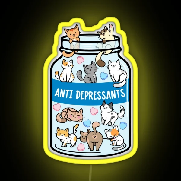 Cats Best Antidepressants RGB Neon Sign