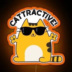 Cattractive Funny Attractive Cat Puns RGB Neon Sign