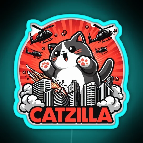Catzilla Cat RGB Neon Sign