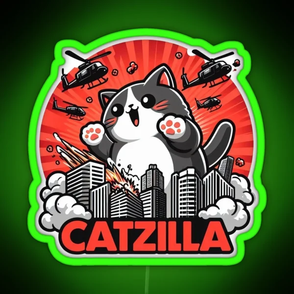 Catzilla Cat RGB Neon Sign