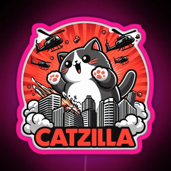 Catzilla Cat RGB Neon Sign