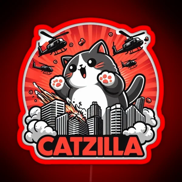 Catzilla Cat RGB Neon Sign