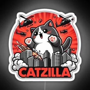 Catzilla Cat RGB Neon Sign