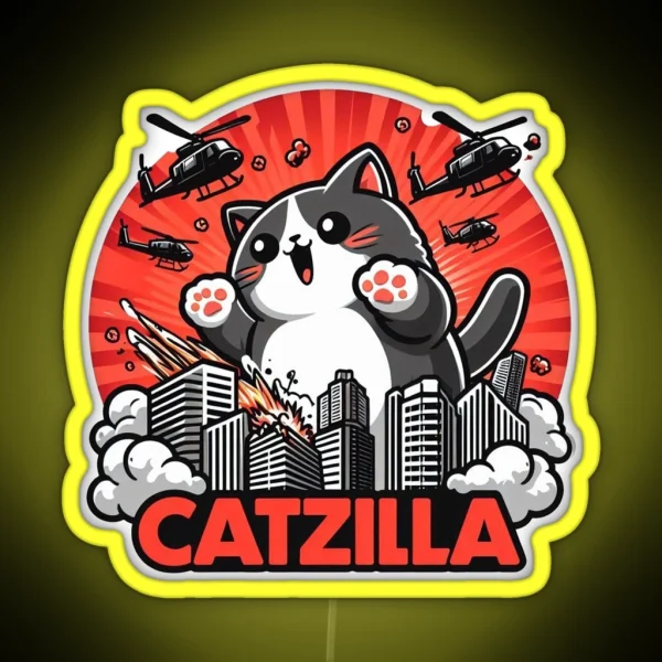 Catzilla Cat RGB Neon Sign