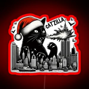 Catzilla Christmas Monster RGB Neon Sign