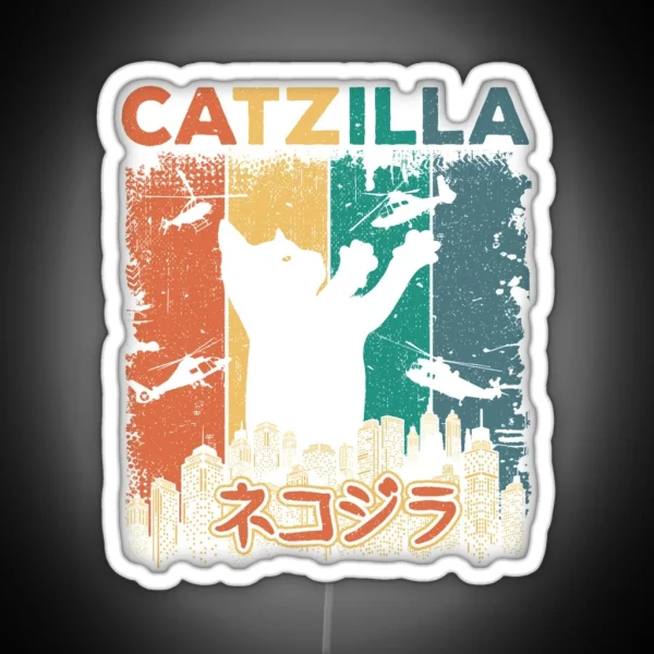 Catzilla Funny Catzilla RGB Neon Sign