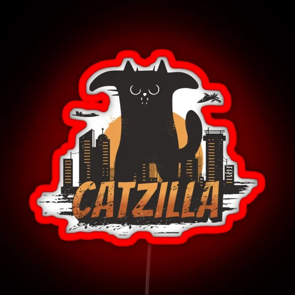 Catzilla Funny Catzilla RGB Neon Sign