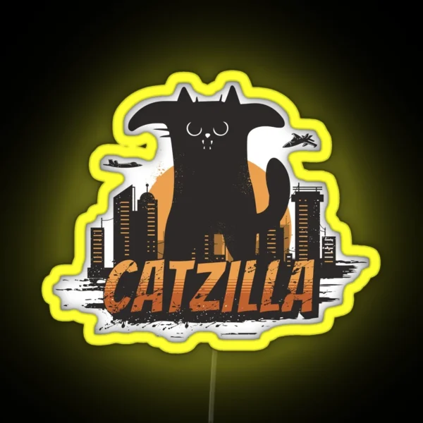 Catzilla Funny Catzilla RGB Neon Sign